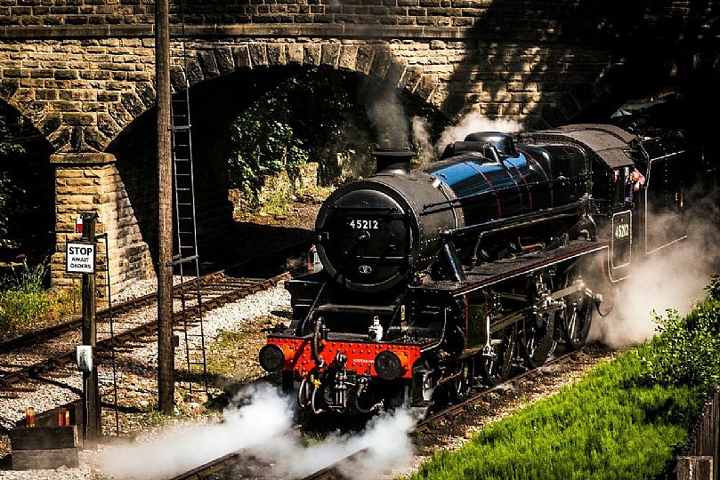 Steam train at Haworth station